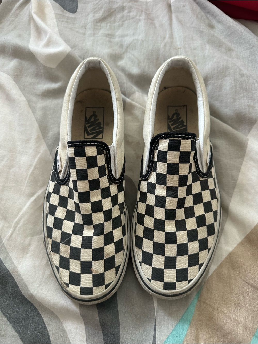 Vans Checkerboard Slip-On Sneakers - Black & White
